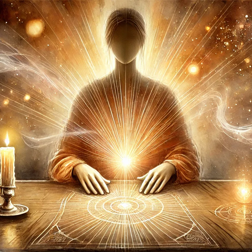 Spirituelles Medium während einer Jenseitskontakt-Sitzung